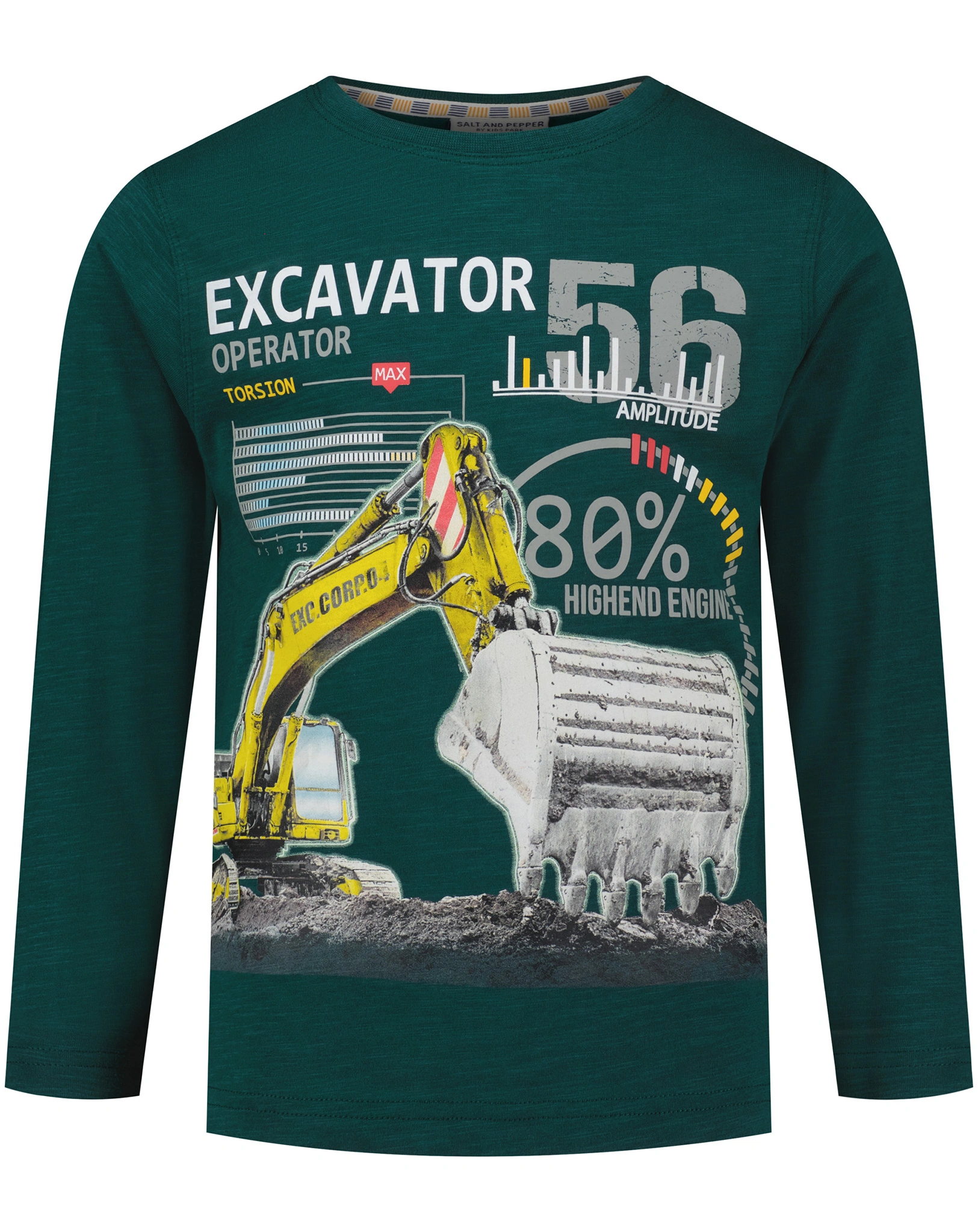 Langarmshirt CHALLENGE - EXCAVATOR GLOW in smaragd green