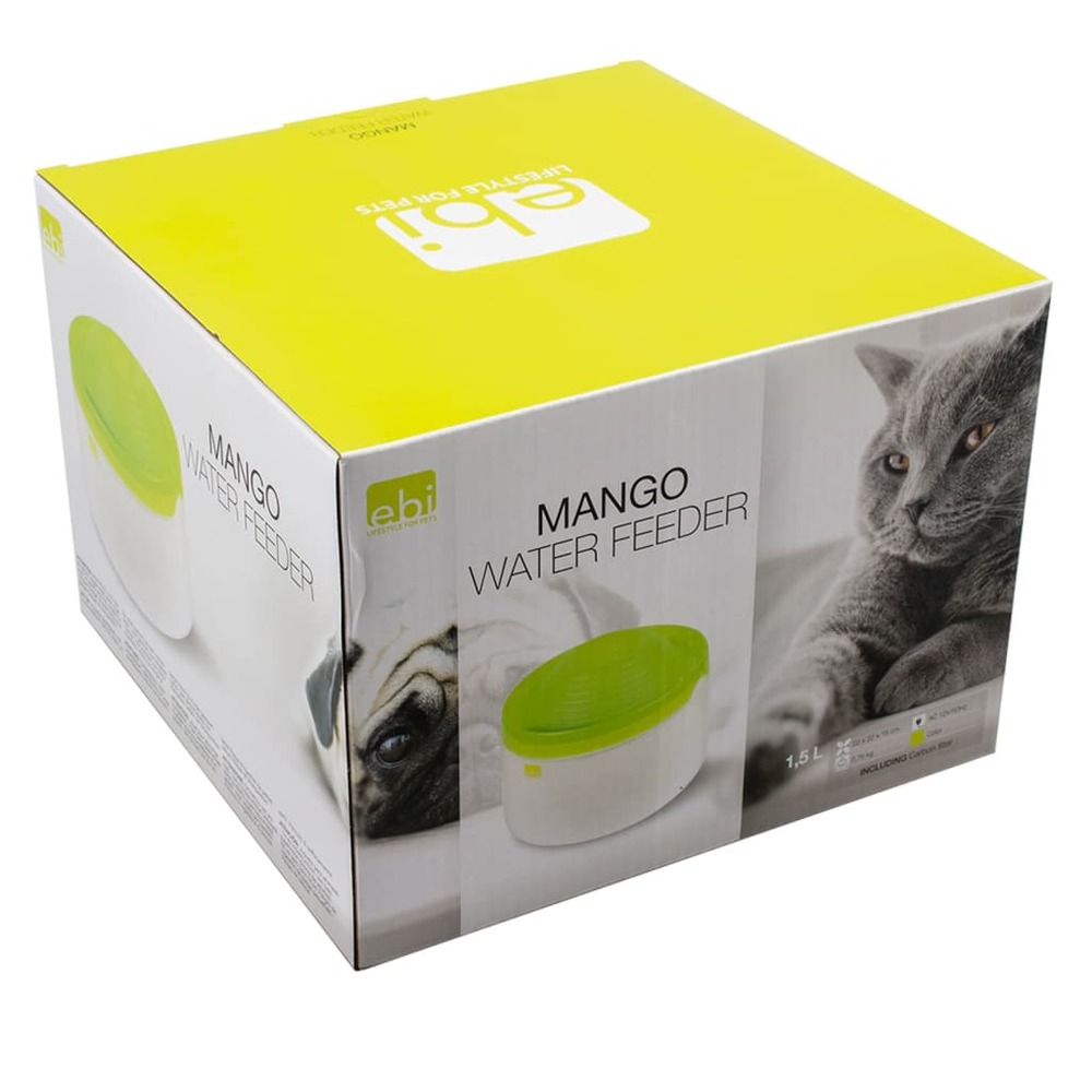 Bol à eau pour animaux de compagnie mango 1,5 l vert