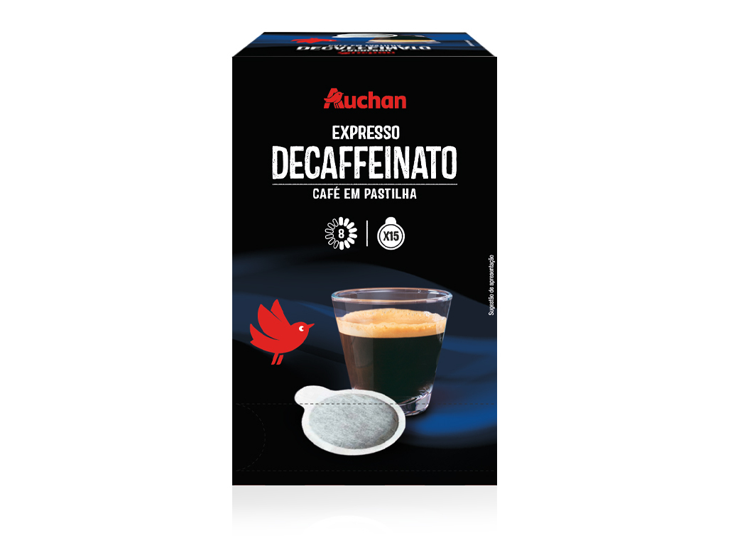 PASTILHAS AUCHAN CAFÉ DESCAFEINADO INTENSIDADE 8 15UN