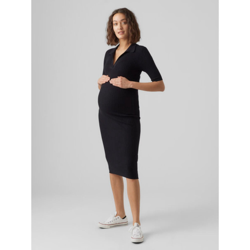Køb Vero Moda Maternity Black Holly Polo Kjole Noos