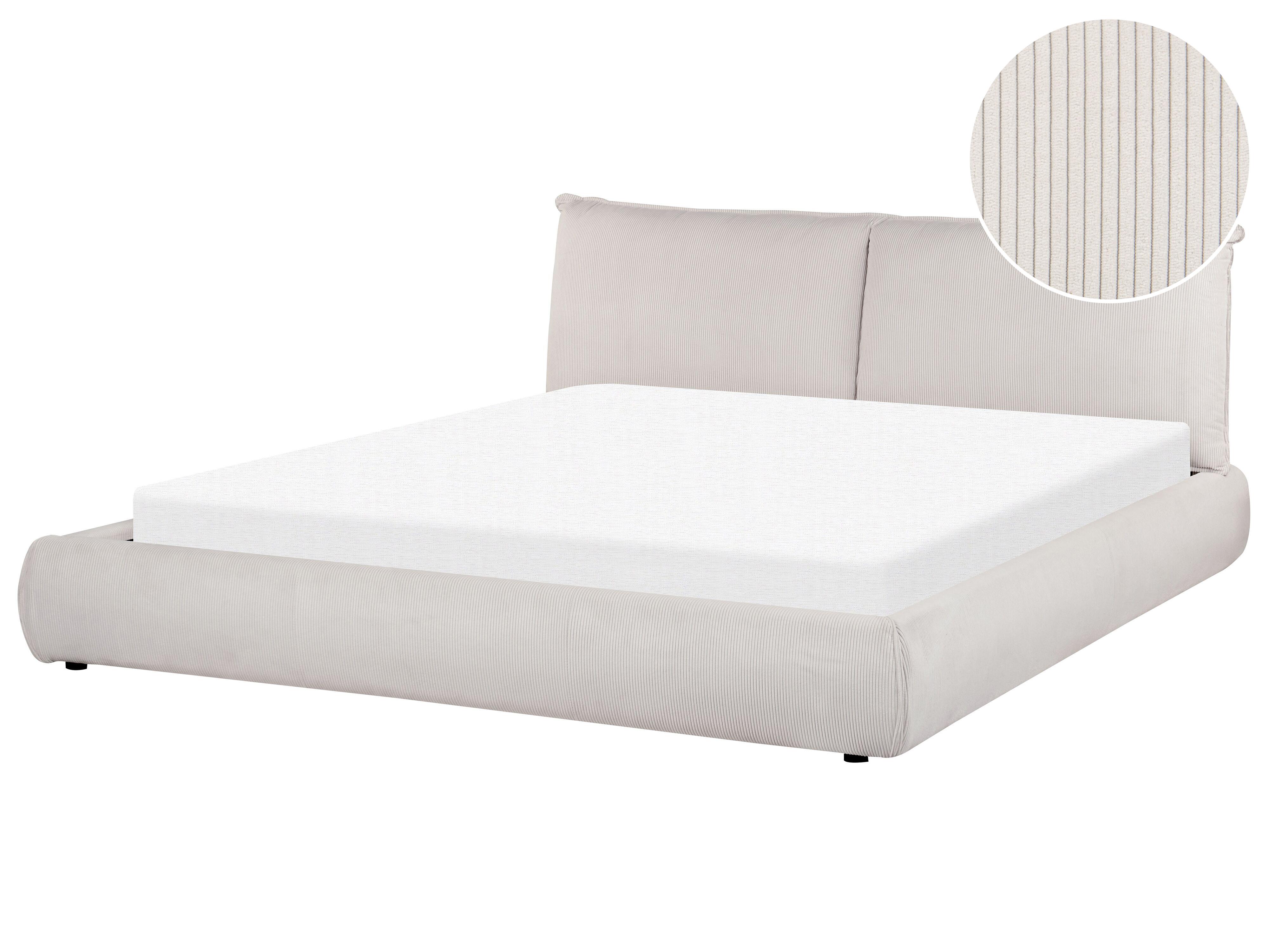 Bed Corduroy VINAY 180 x 200 cm Lichtbeige