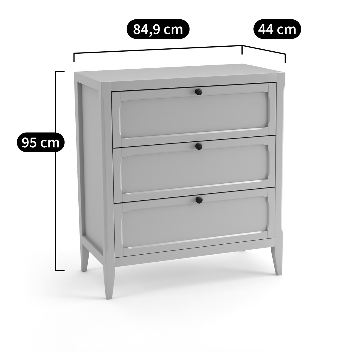 LA REDOUTE INTERIEURS<br>Cômoda 3 gavetas, Eugénie