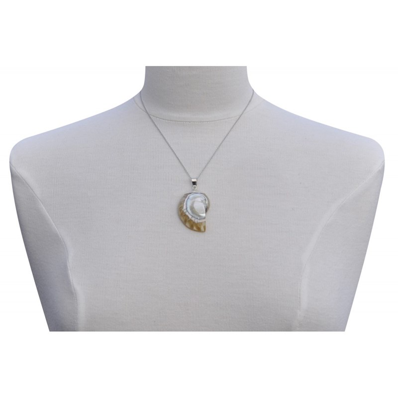 Pendentif Argent Nautile Coquillage et Résine