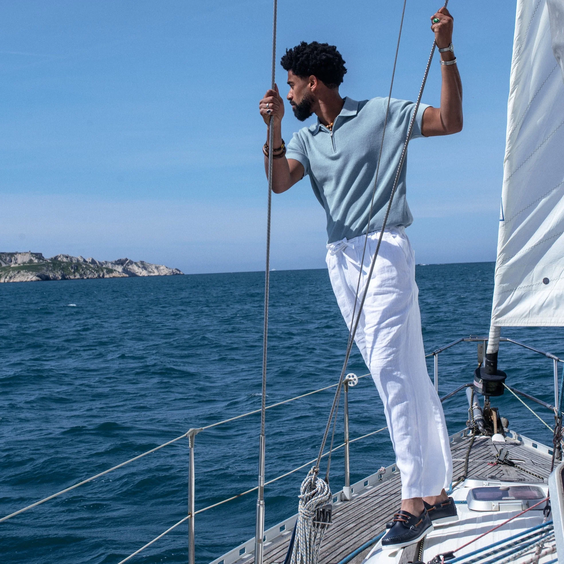 Bato-Chaussure bateau en cuir marine