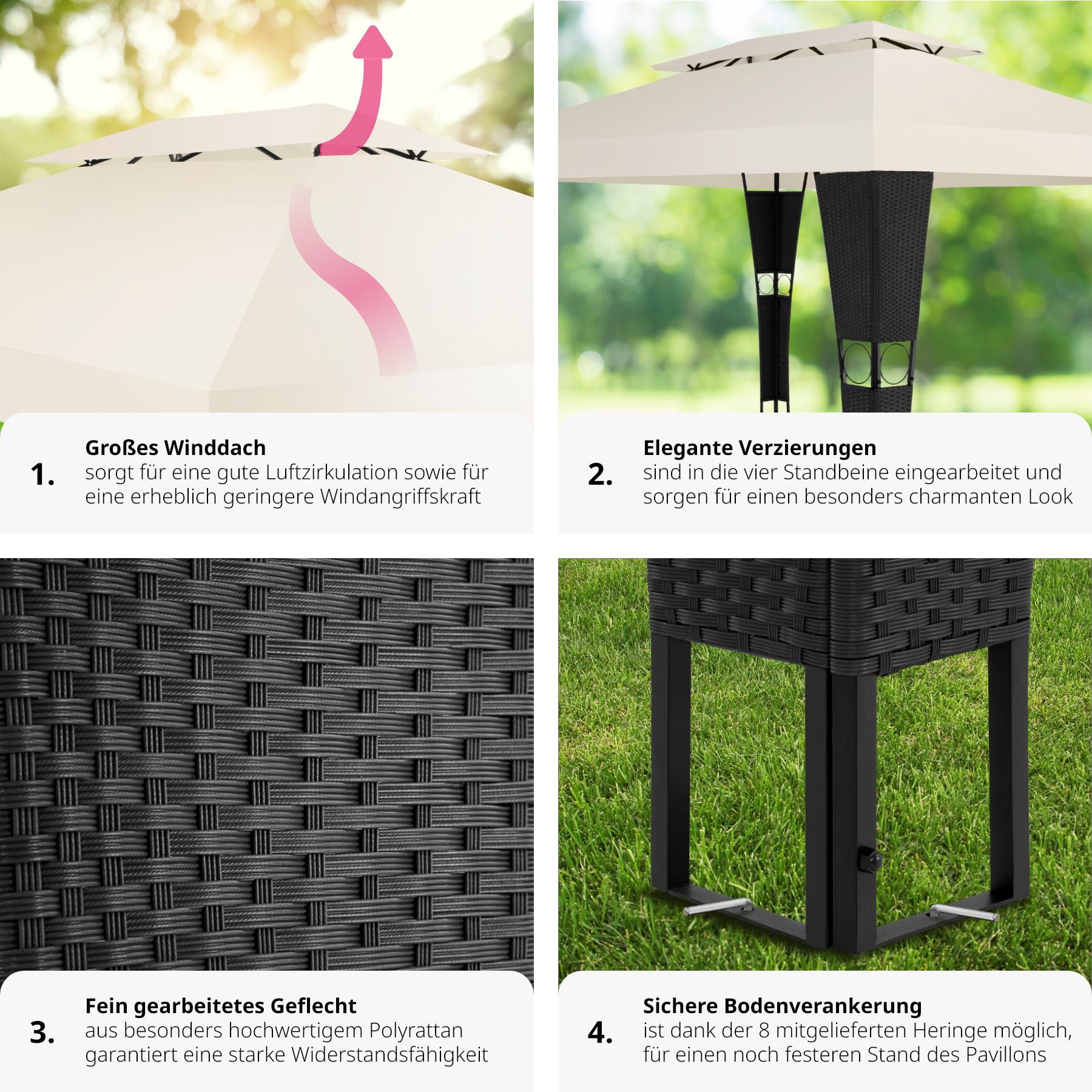 Rattan Gartenpavillon Mona