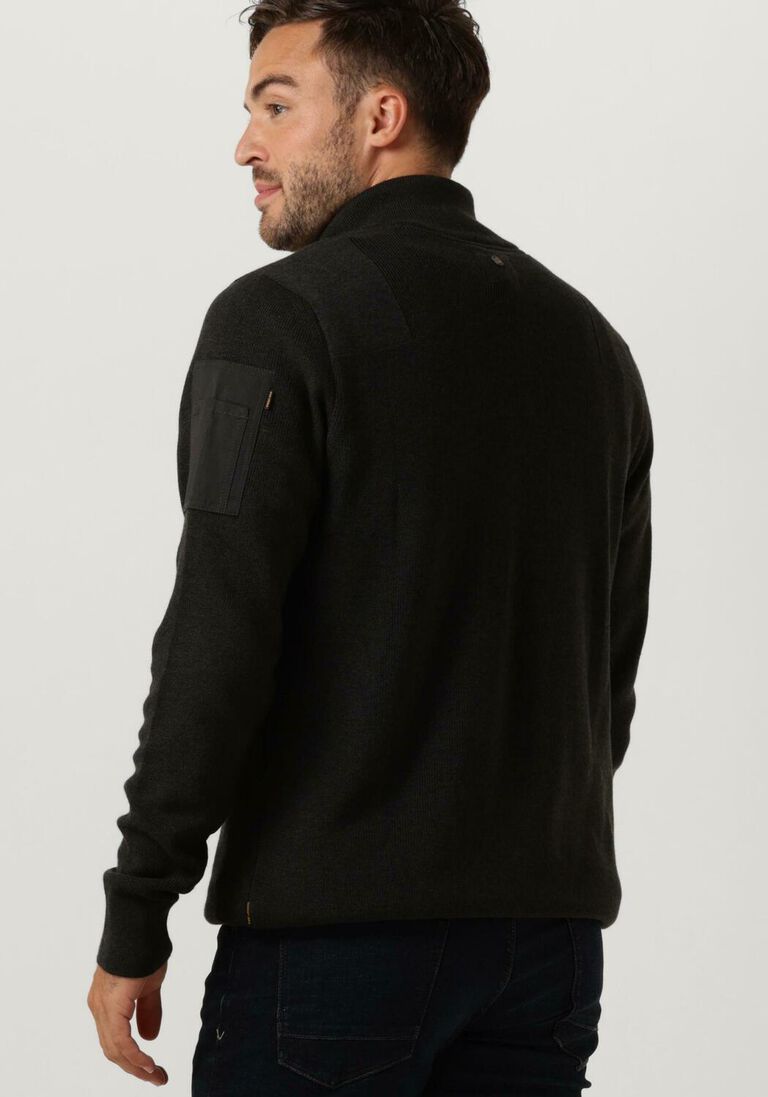 PME LEGEND grijze pme legend trui half zip collar cotton knit