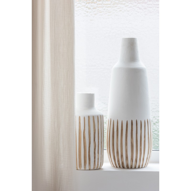 Vase en bois blanc 18x18x45 cm