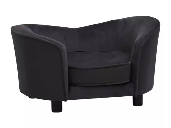 Canapé pour chien Noir 69x49x40 cm Peluche et similicuir