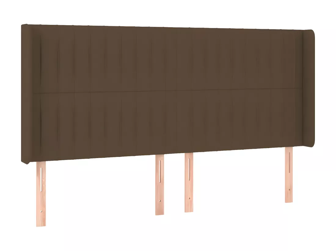 Sommier tapissier matelas et LED Marron foncé 200x200 cm Tissu