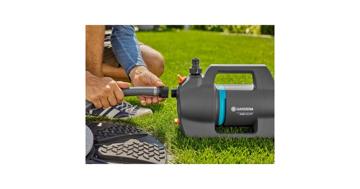 GARDENABesproeiingspomp 4100 Silent  (Donkergrijs/turquoise, 550 Watt)