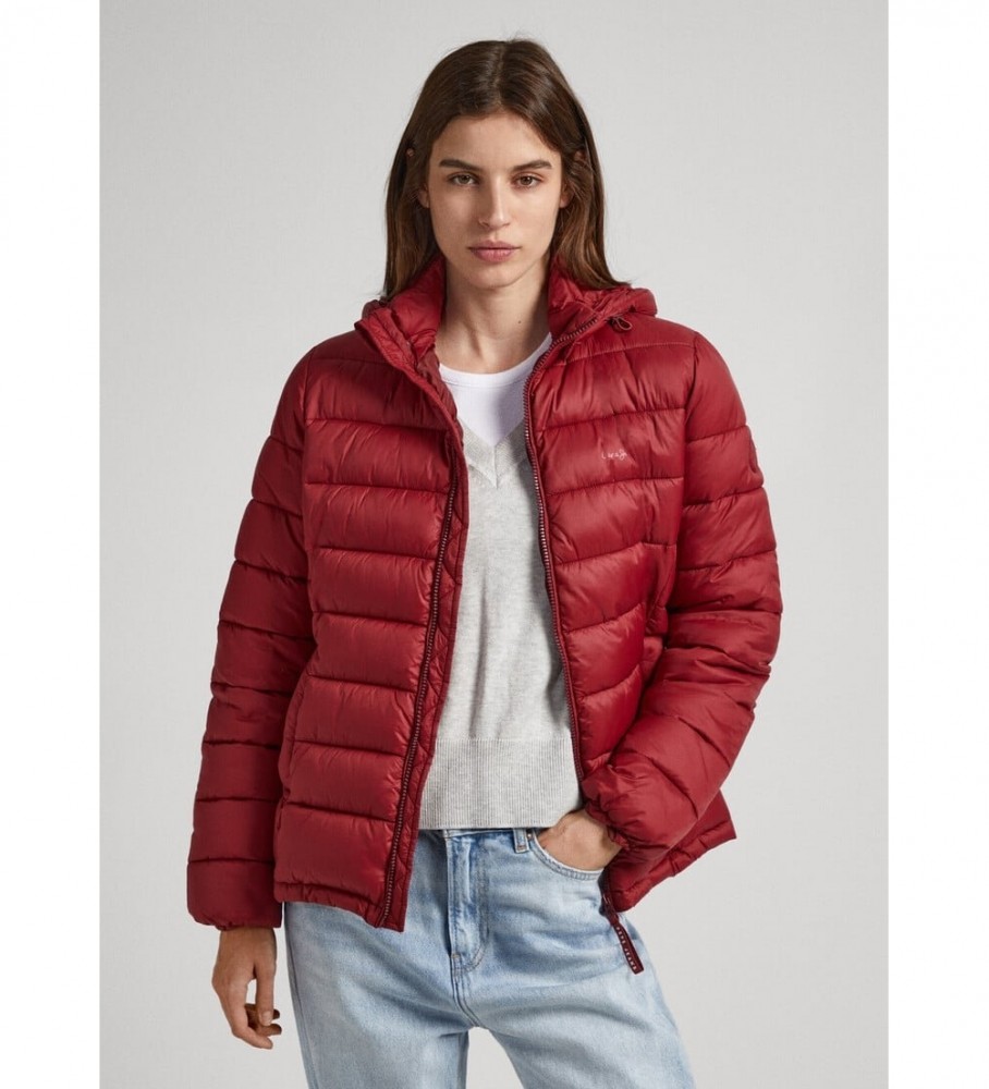 Jaqueta curta Maddie da Pepe Jeans, cor bordô