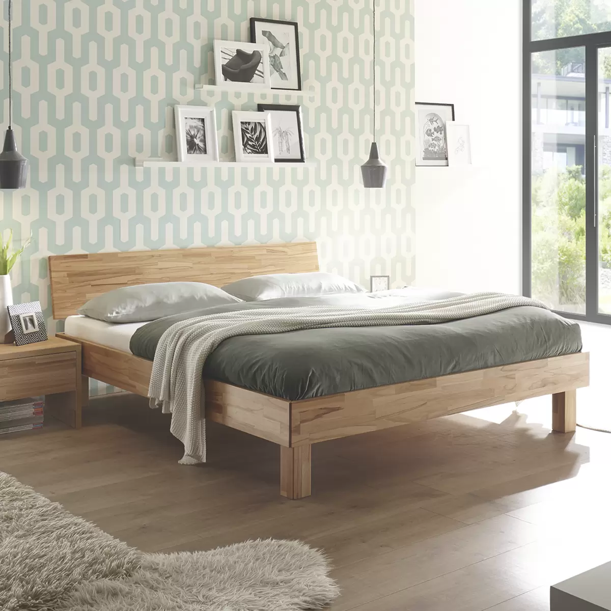 Bett inkl. Kopfteil Arosa 160 x 200 Buche