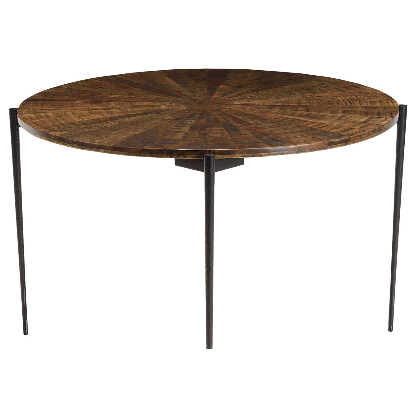 Macabane Table à manger ronde en bois recyclé Kiara bois - 120x120x78 cm