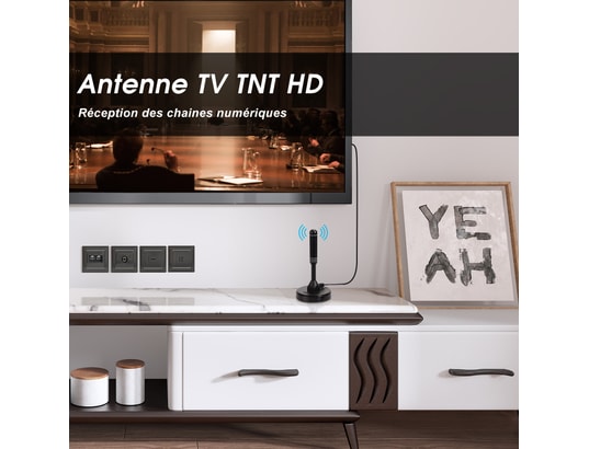 AUGUST - Antenne intérieure tnt hd - dta240 - base magnétique, petite...