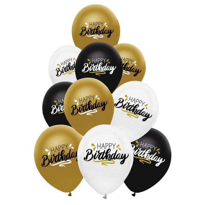 10 Luftballons - Happy Birthday - Metallic