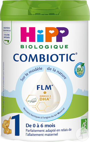 HIPP Biologique 1 Combiotic FLM Lait Poudre Bébés 0-6 Mois 800g