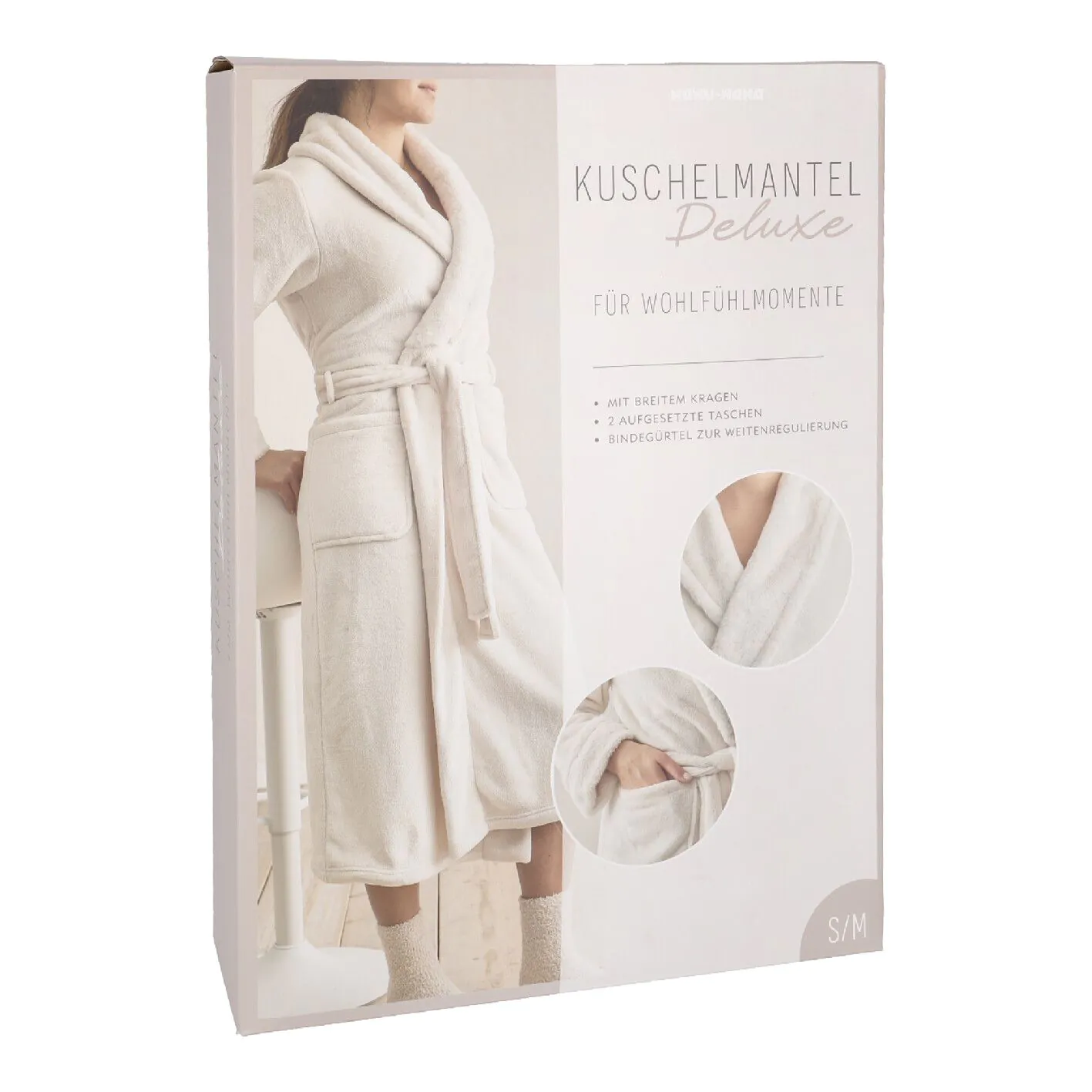 Bademantel Flausch, creme, S/M