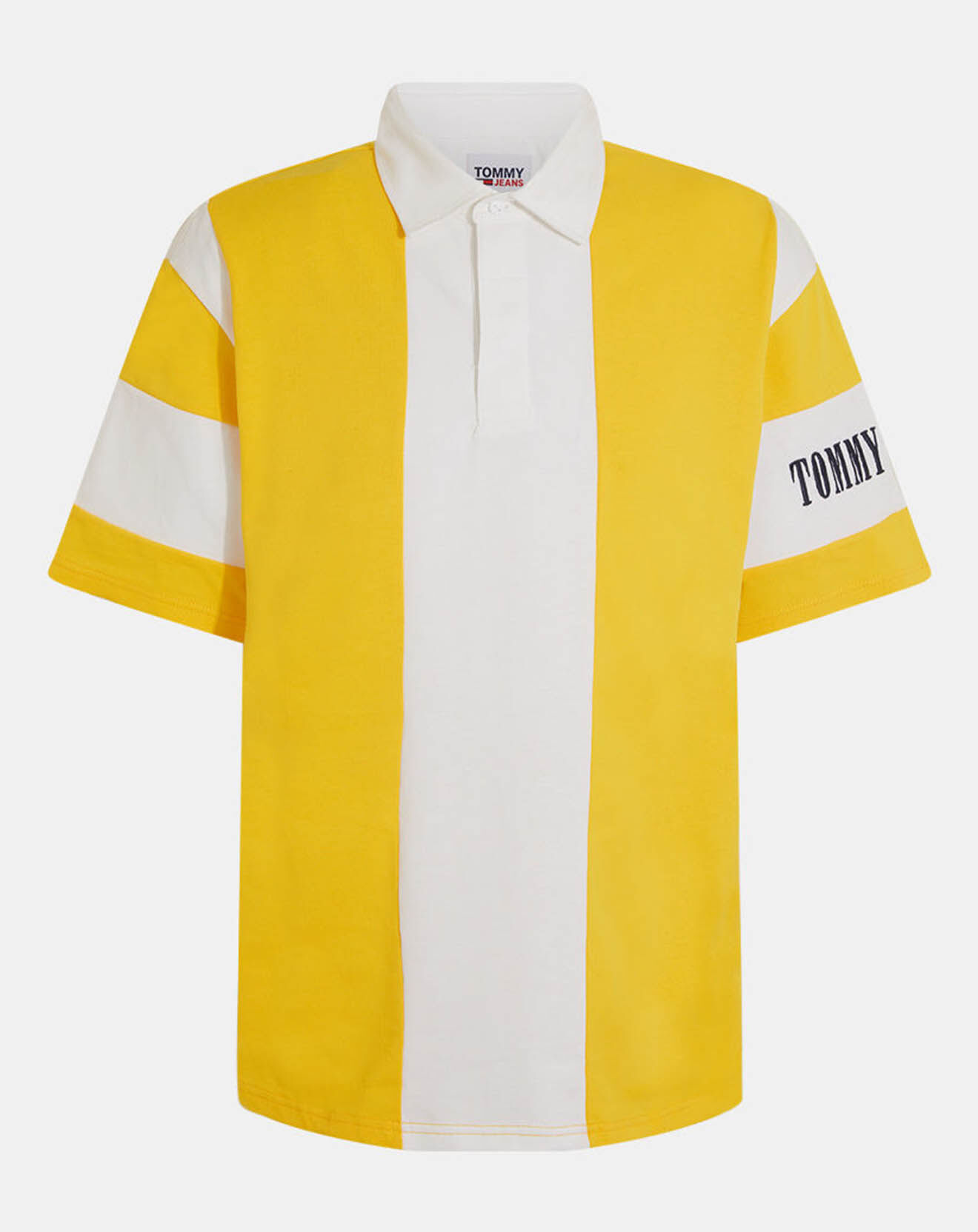 Tommy Jeans Polo oversized Archive jaune/blanc