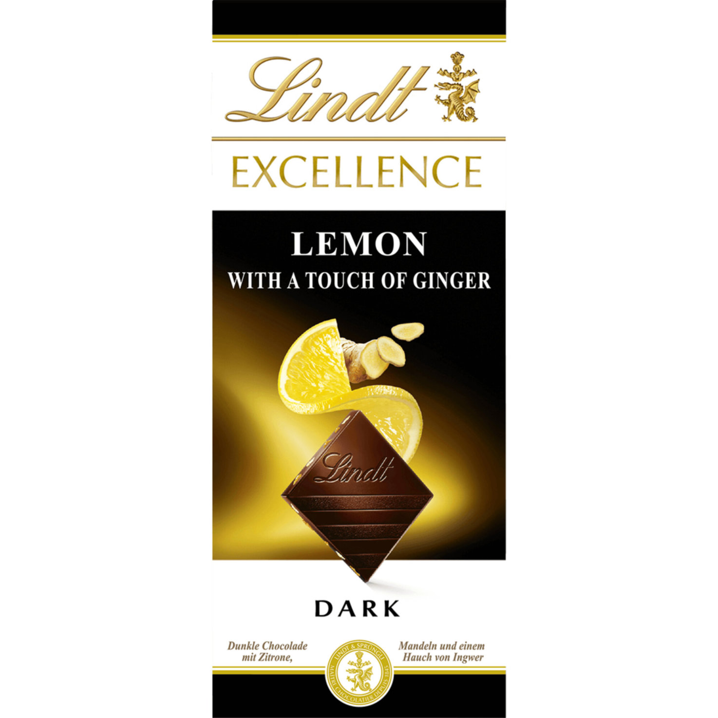 Lindt Excellence Dunkel Zitrone & Ingwer Tafelschokolade