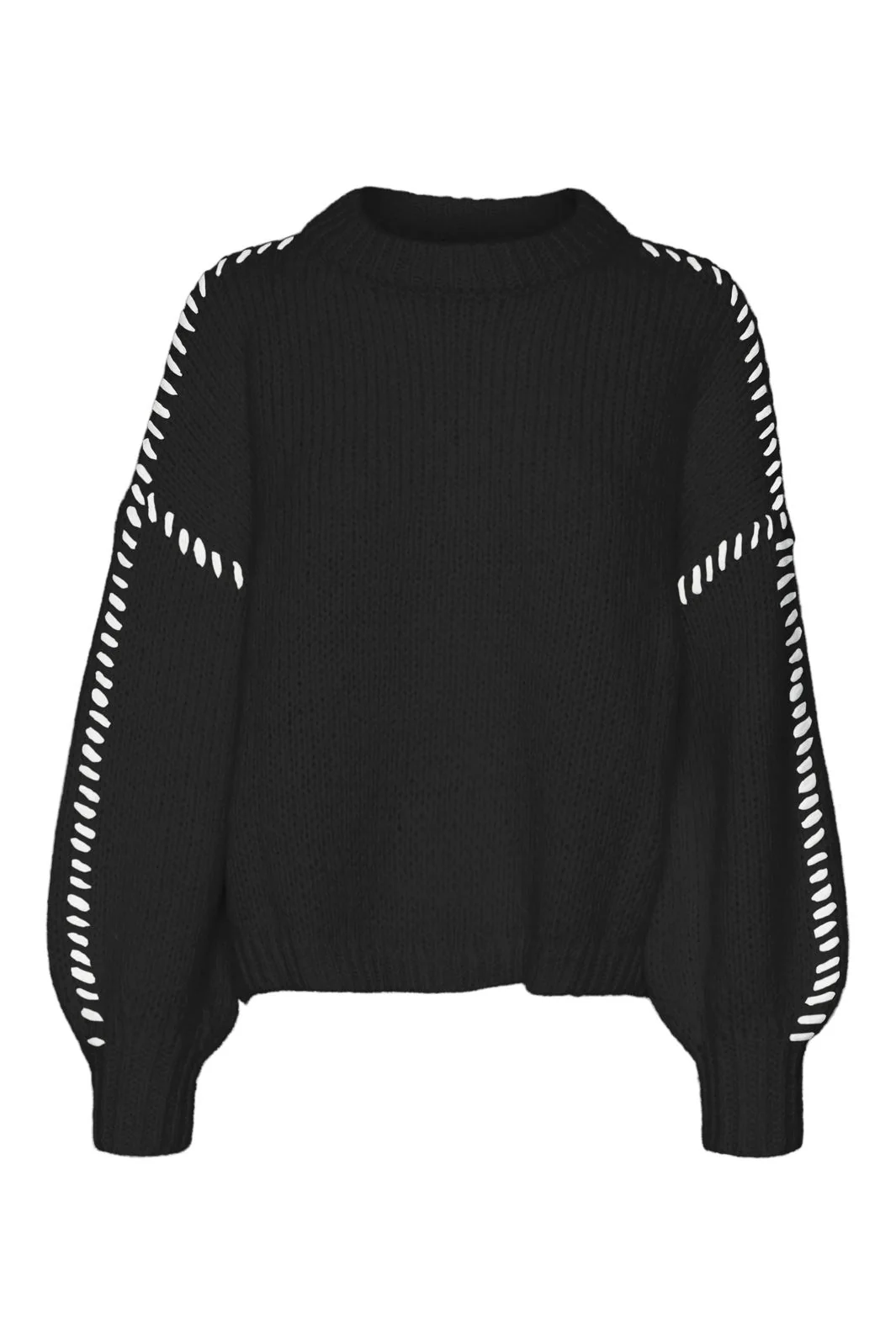 Vero Moda Vmfeng Ls O-Neck Pullover Boo 4598502 black w snow white