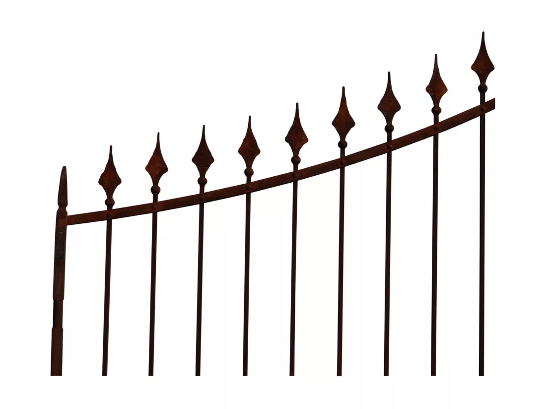 BISCOTTINI Portail - Fer Forgé Finition Antique - Clôture en Fer - Portail en Métal - Porte Décorative - Portail d'Entrée - 350x10x288cm - Une Pièce
