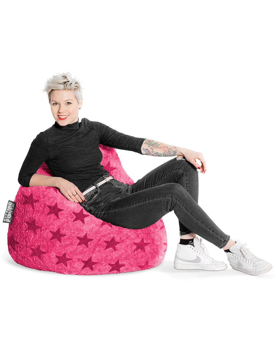 BeanBag FLUFFY STARS XL, 70 x 110 (Farbe: pink)