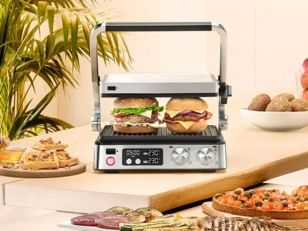 Braun MultiGrill 7, Sort, Rustfrit stål, Rektangulær, Knapper, Dreje, 667 cm², 290 x 230 mm, Tryktstøbt aluminium