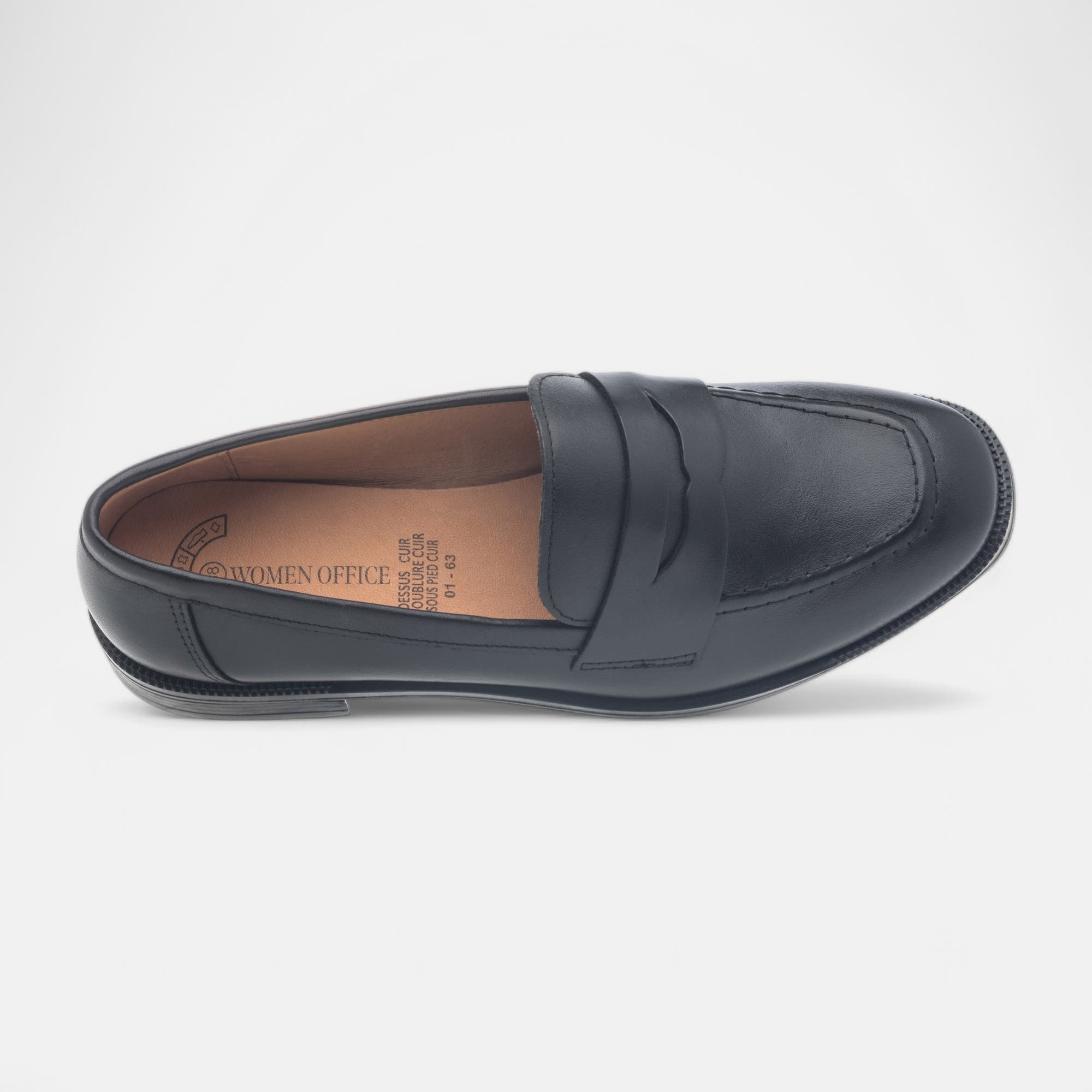 Mocassins Femme en cuir noir