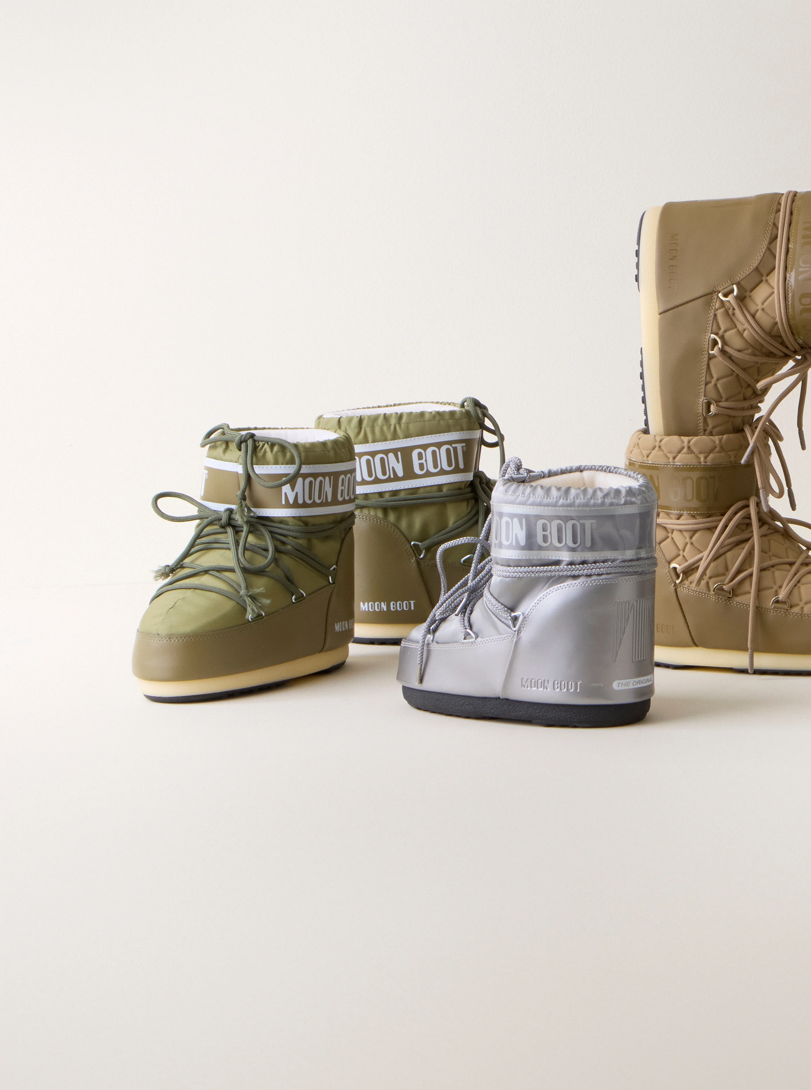 MOON BOOT  Icon Low Nylon støvle - Khaki