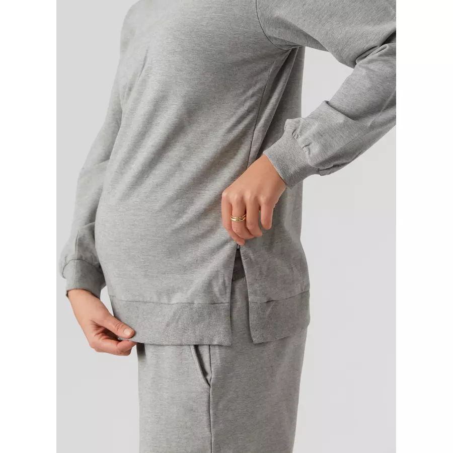 mama;licious Umstandssweatshirt MLSILJA VITA Light Grey Melange