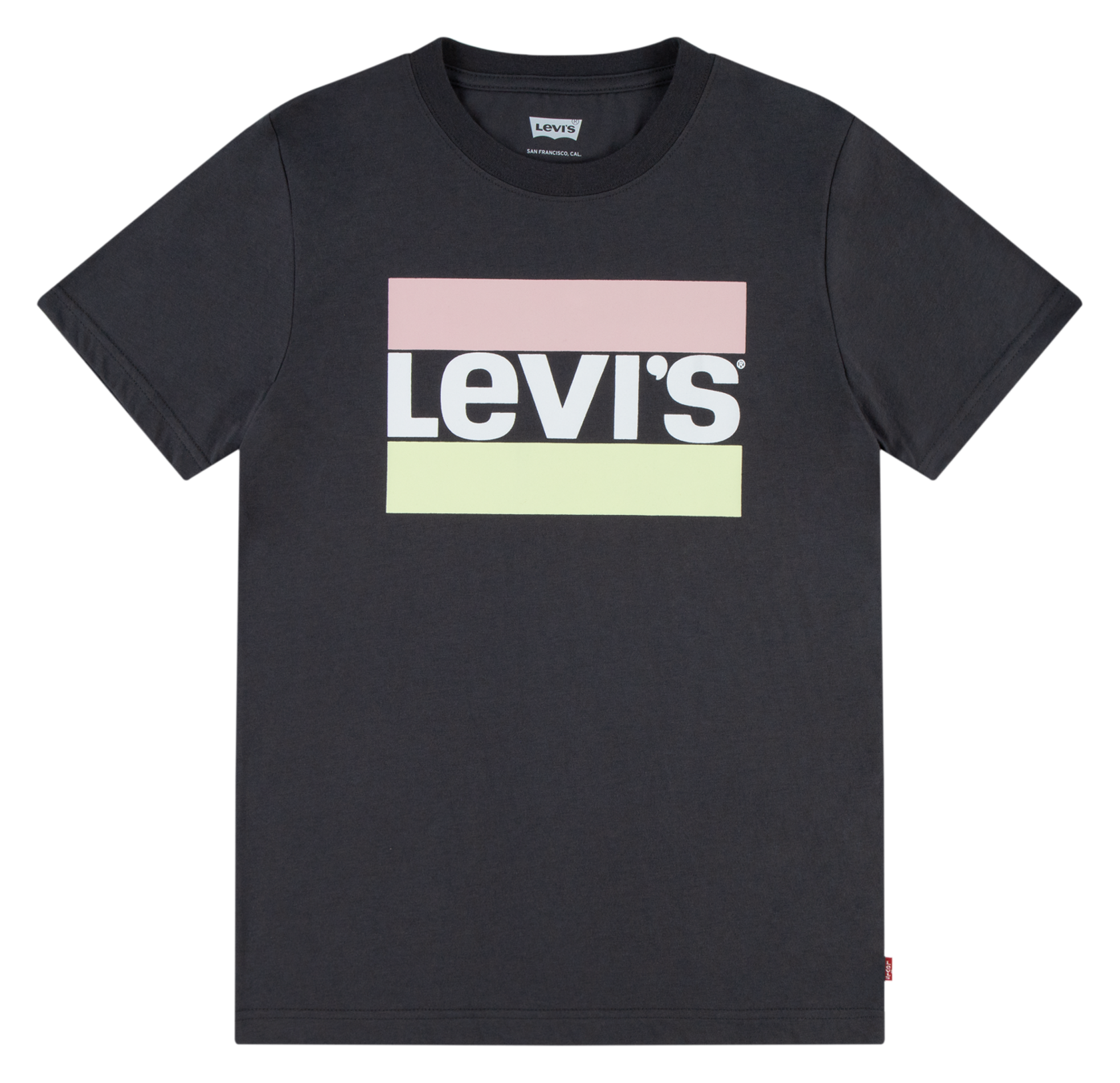 Tee-shirt droit col rond en coton mélangé | Noir