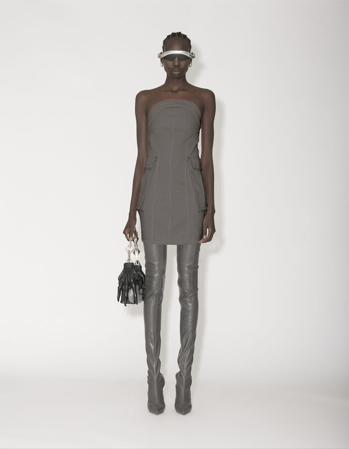 Han kjøbenhavn Strapless Slim Short Dress Dark grey