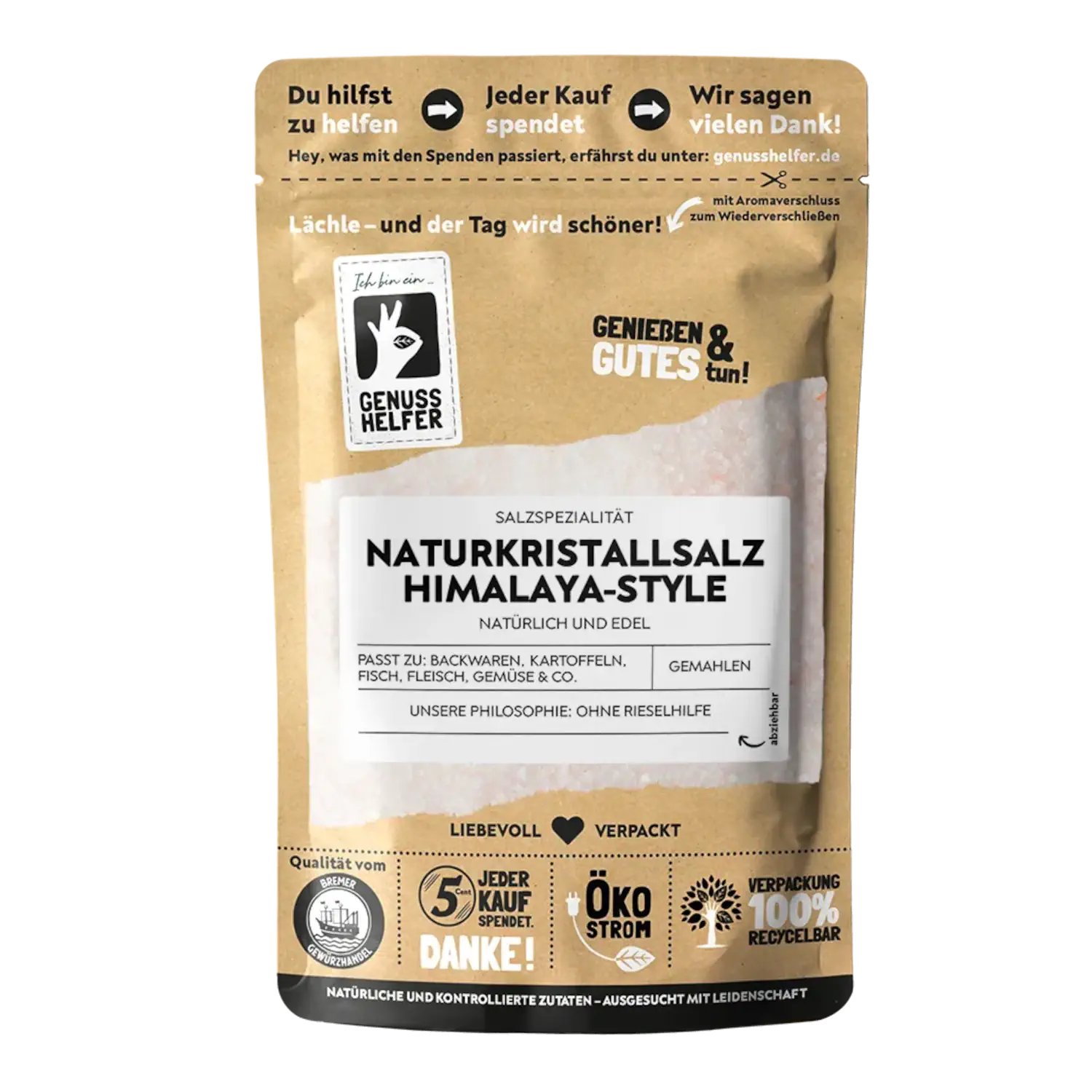 Naturkristallsalz Himalaya-Style, gemahlen