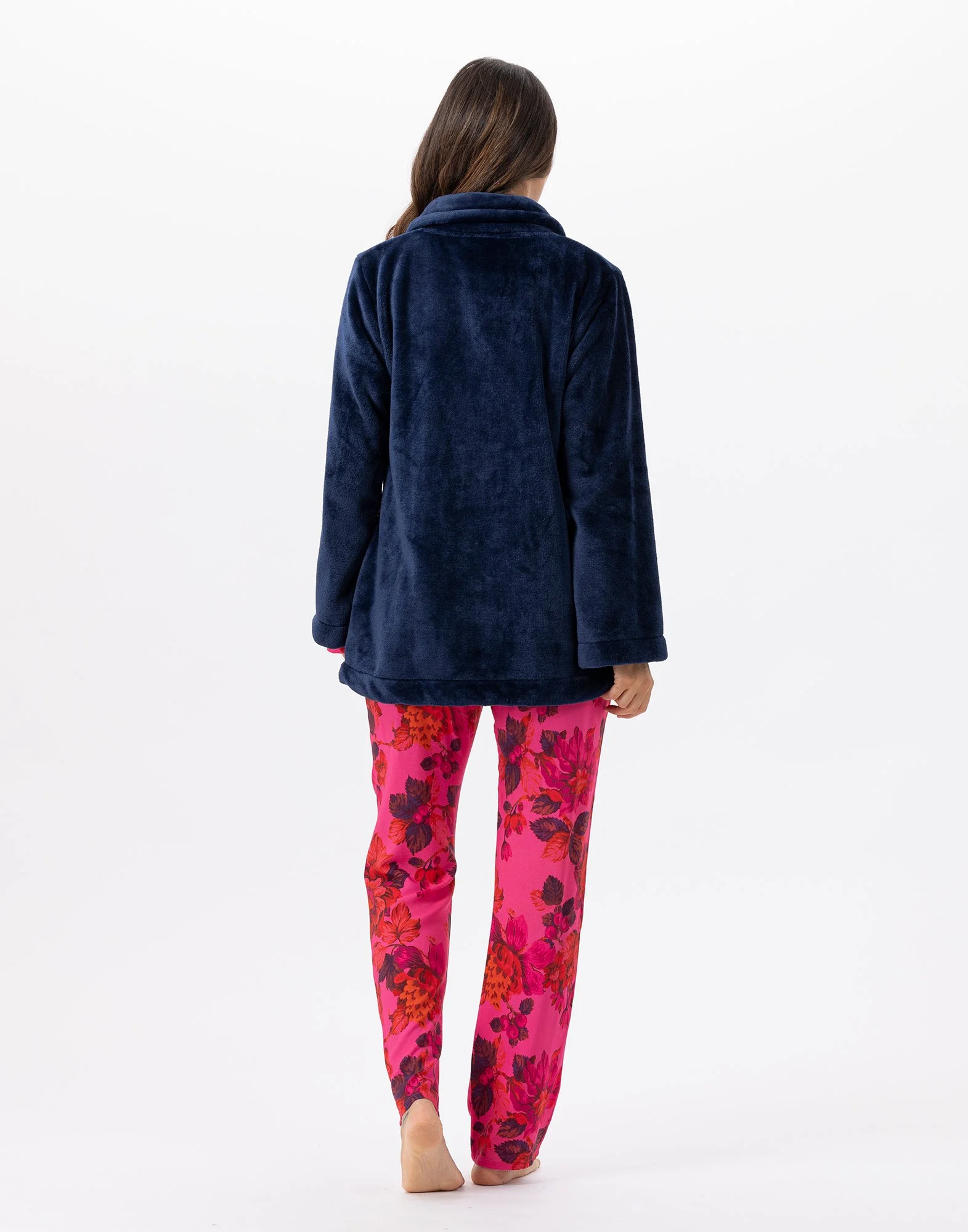 ESSENTIEL H77A - Veste en peluche flanelle | Bleu