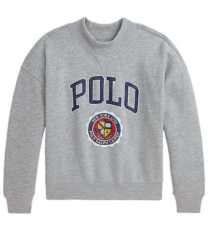 Polo Ralph Lauren Sweatshirt - Grau Meliert m. Print