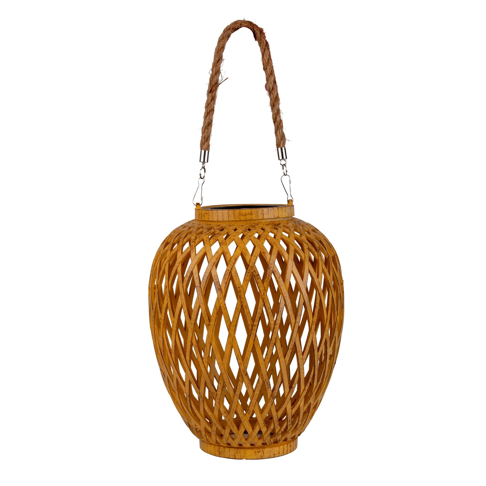 2er-Set Solar-LED-Korb-Dekoleuchte CESTO - natur - 24 cm hoch