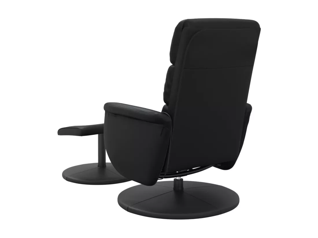 Fauteuil inclinable de massage avec repose-pied noir similicuir
