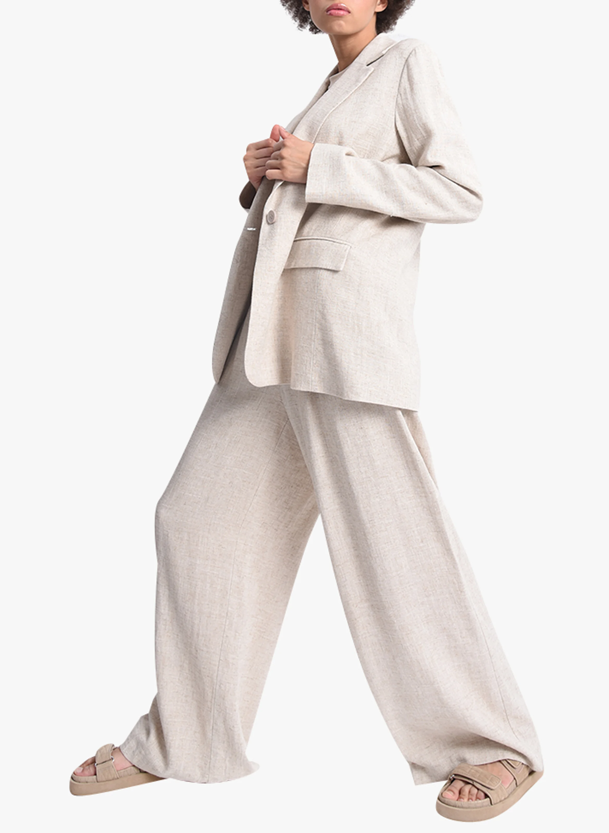 Veste col tailleur | Beige