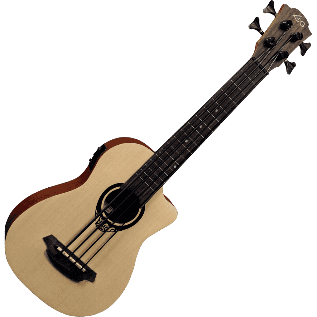 LAG Guitars Travel Tiki 150 TKB150CE Tiki Uku Mini Bass elektrisch-akoestische bas-ukelele met gigbag