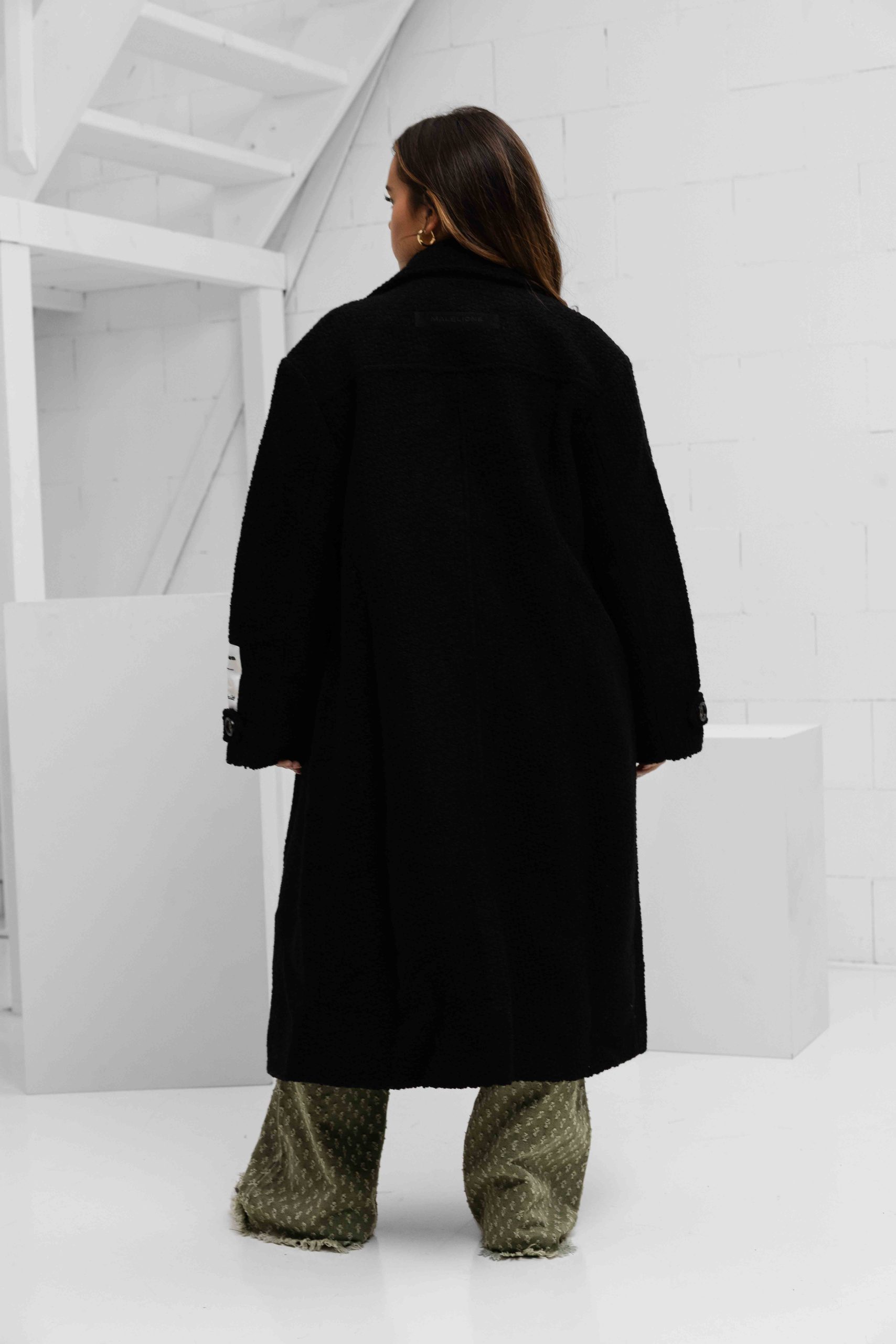 Malelions Label Coat Dames Zwart