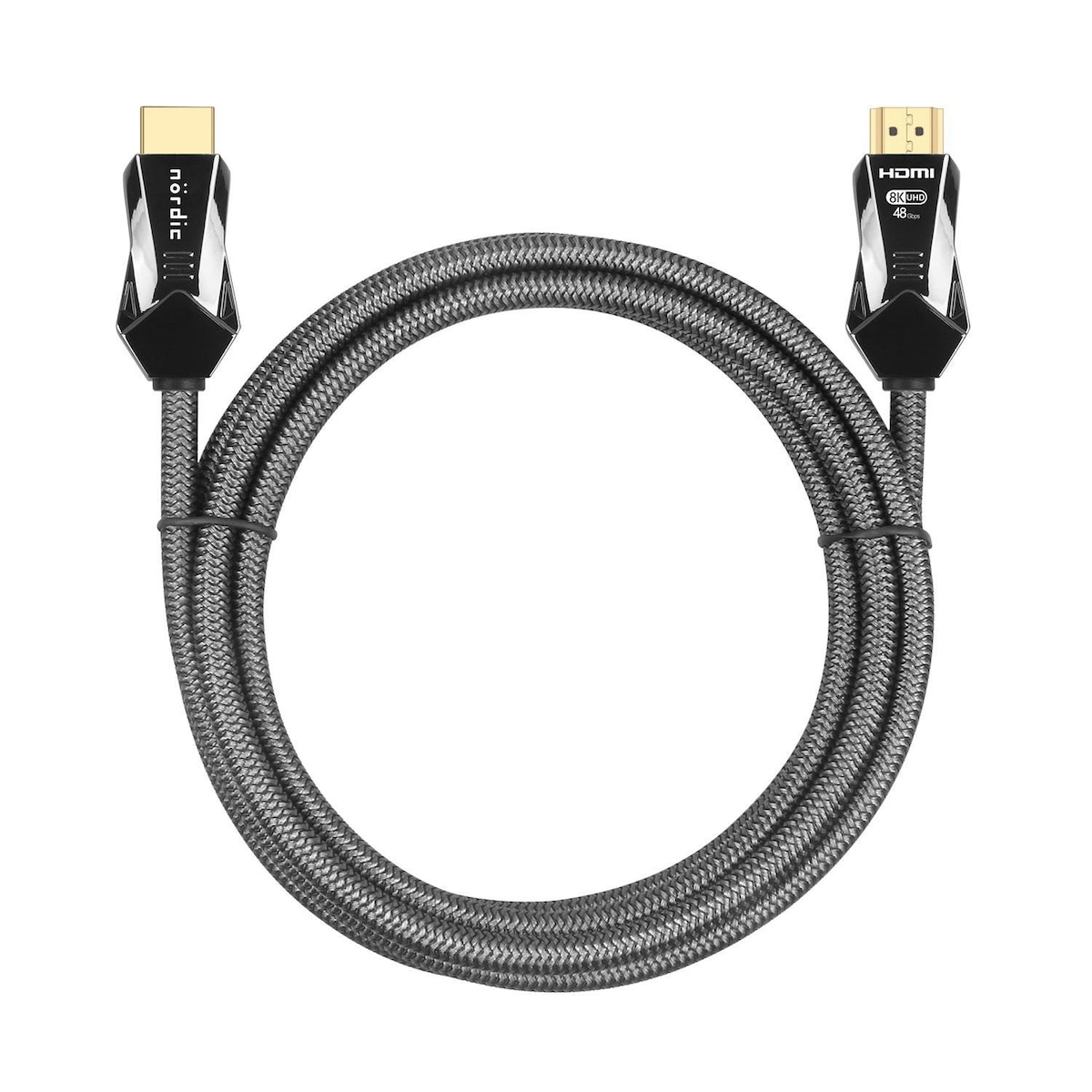 NORDIC-SERTIFISERT KABLER 3m Ultra High Speed ​​​​HDMI 2.1 8K 60Hz 4K 120Hz 48Gbps Dynamic HDR eARC VRR Nylonflettet kabel gullbelagt