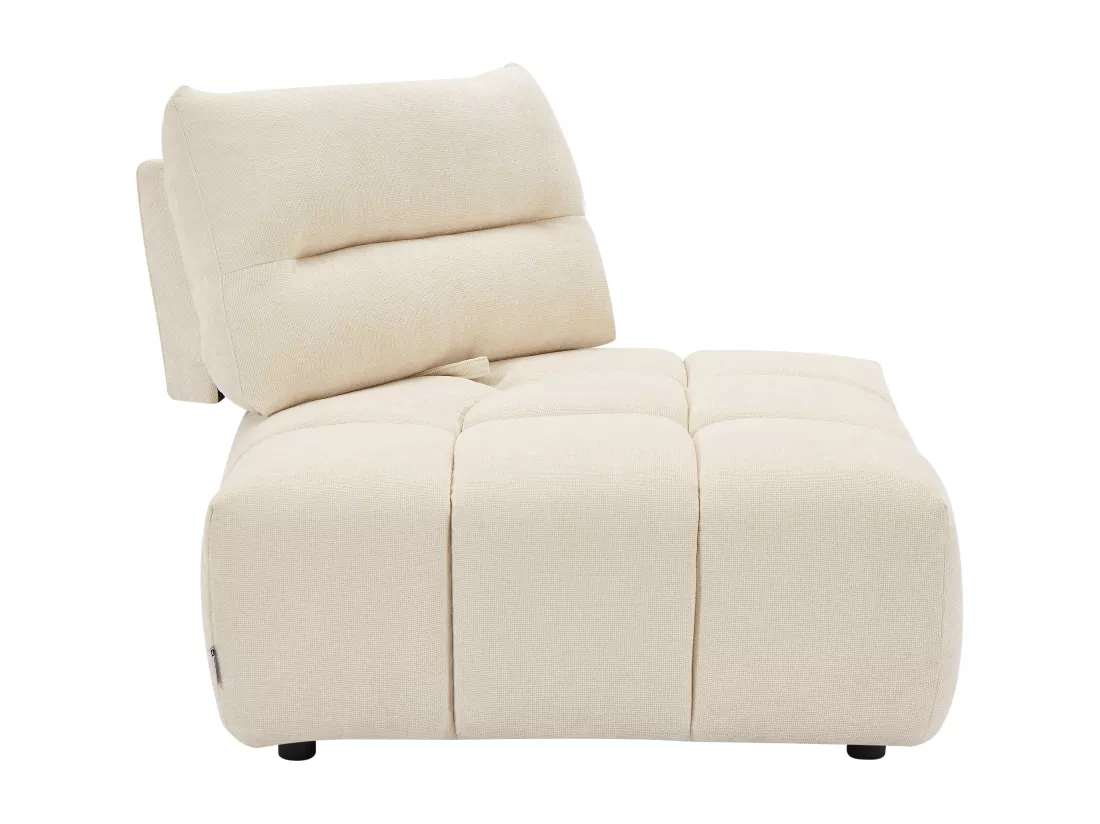 Fauteuil d'angle dossier avance-recule en tissu texturé beige APOLIU