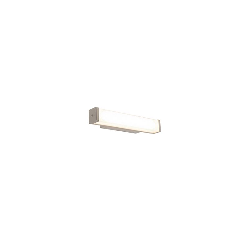 Badkamer wandlamp staal 32 cm incl. LED IP44 - Cascada