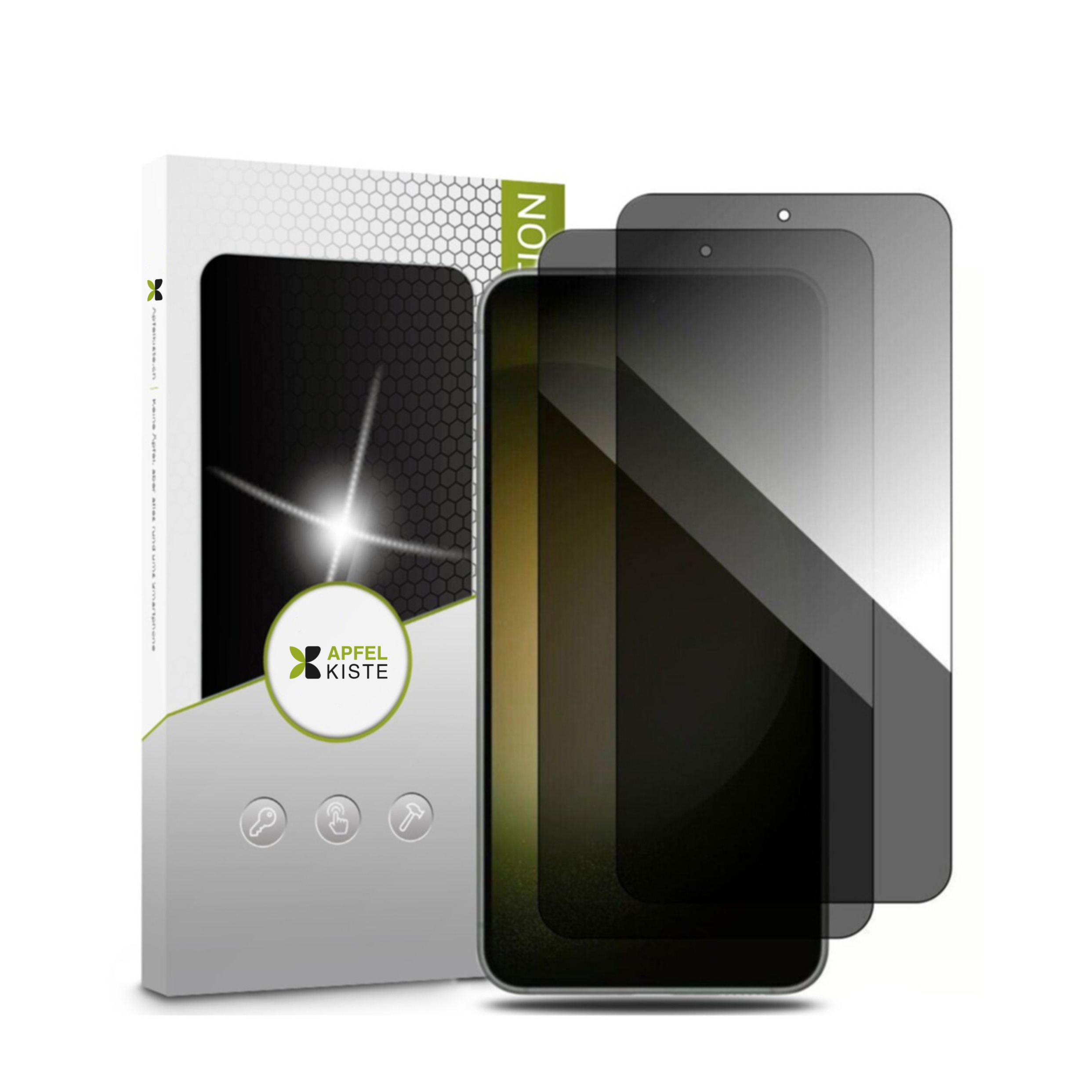 (2er Set) Samsung Galaxy S23 5G Privacy Panzer Glas Displayschutz Case Friendly