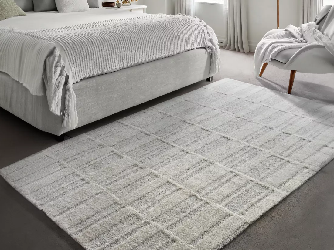 Tapis en relief 100% laine de Nouvelle-Zélande fait à la main - 160 x 230 cm - 2000g/m2 - Ivoire - DALILA