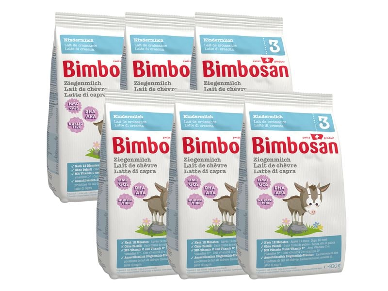 Bimbosan Folgemilch Premium Ziegenmilch 3, Auffüllpack 6x 4 Ziegenmilch 3 Refill