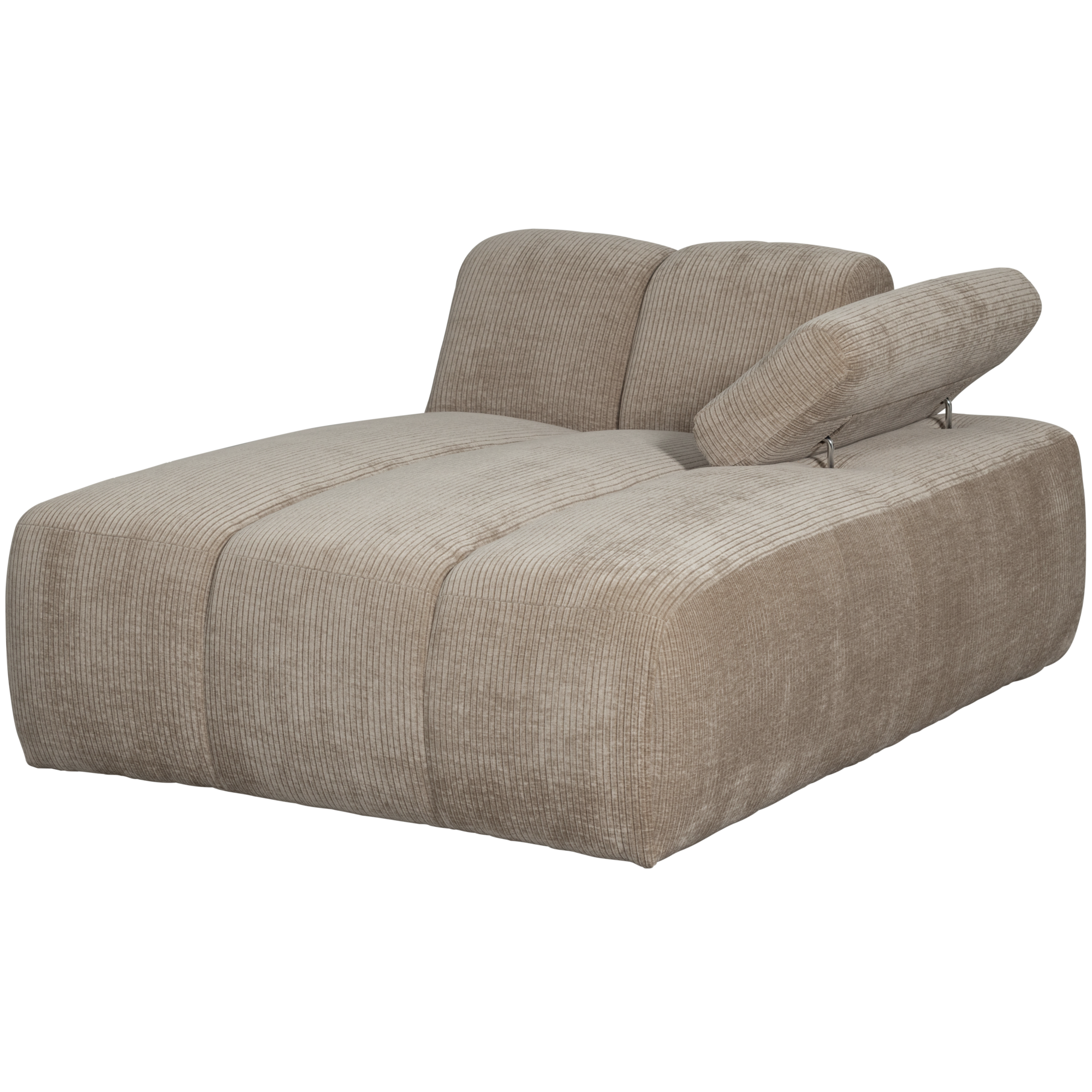 Chaise Longue Mojo Element Rechts - Geweven Ribstof - Donkerzand Mojo Chaise Longue Element Rechts - Geweven Ribstof - Donkerzand