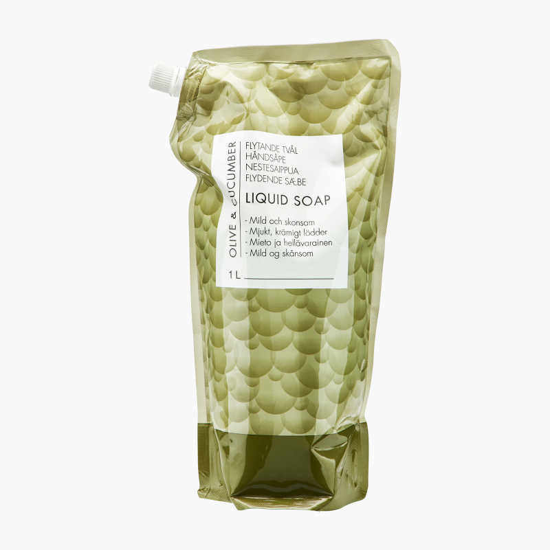 Flytende såpe, olive & cucumber, refill, 1 L