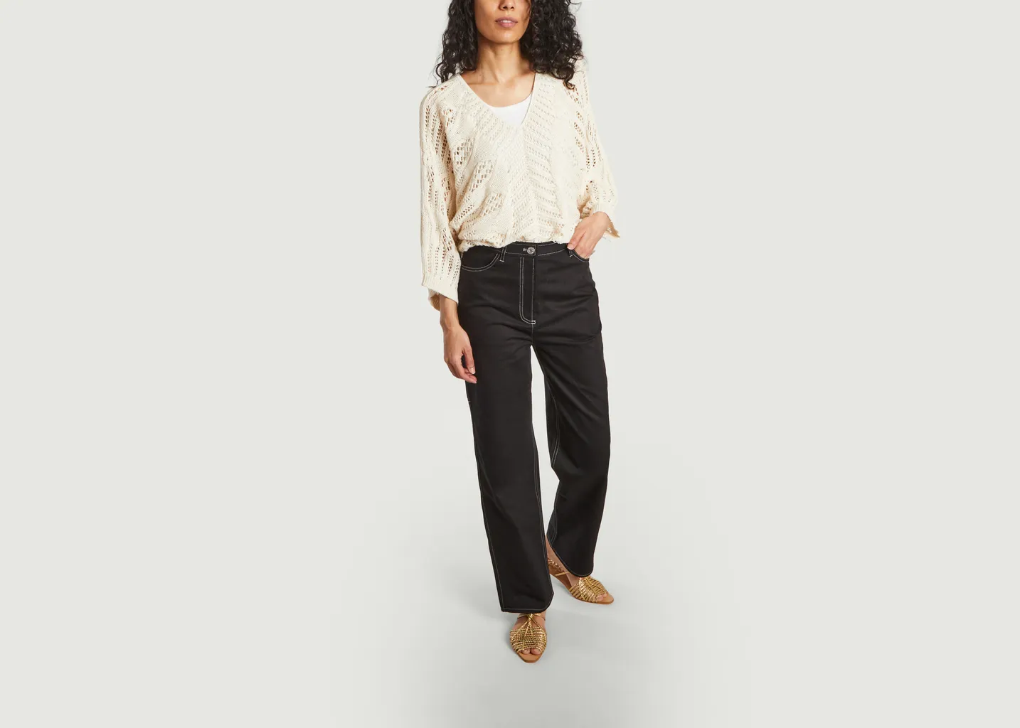 Pantalon droit en coton bio Noa Samsoe Samsoe