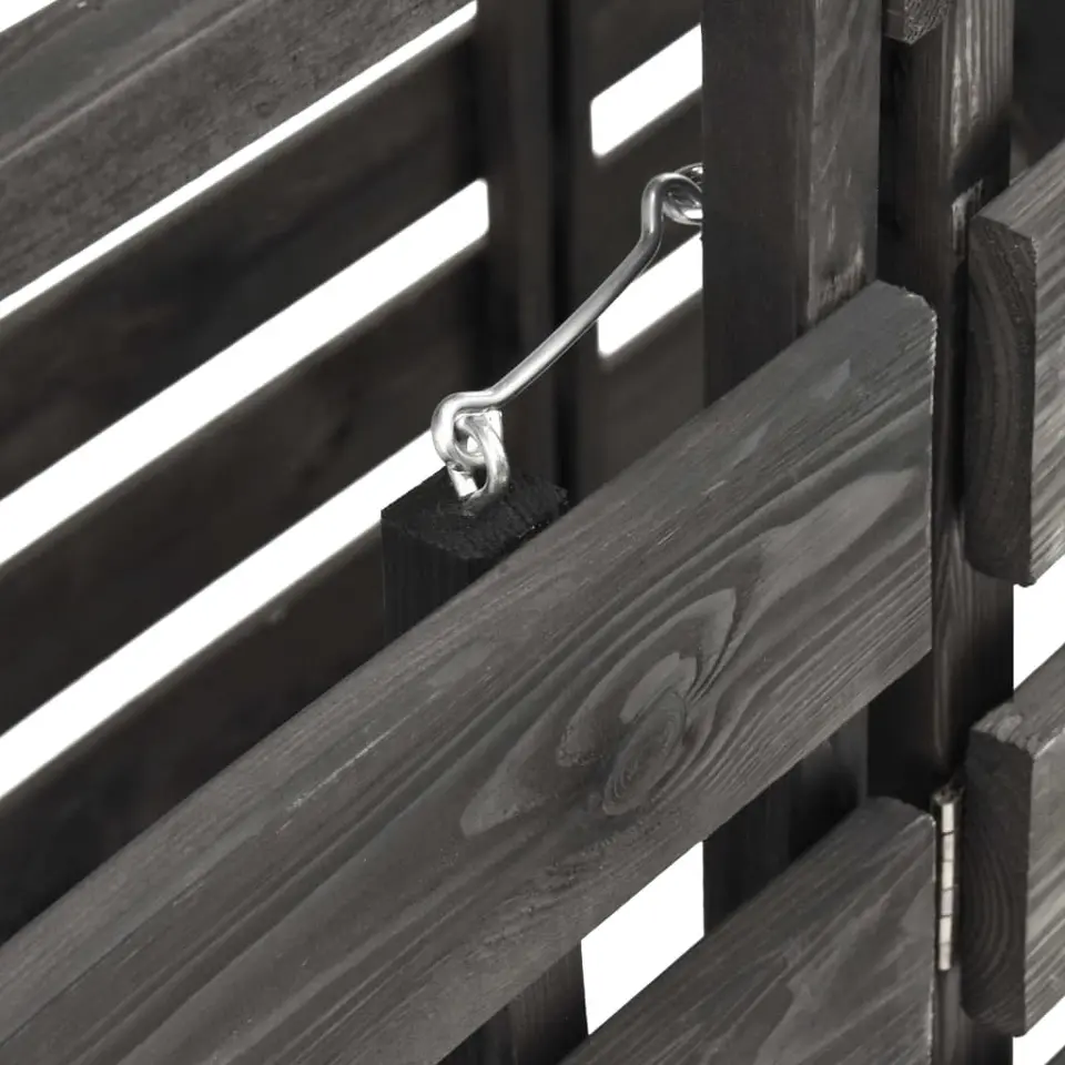 vidaXL - Vuilnisbak - Grijs - Pine Wood - 3 Bins